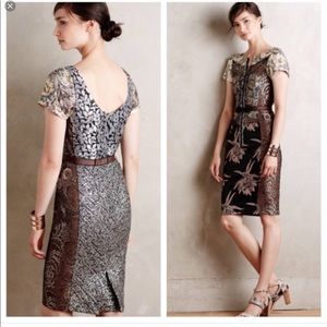 Byron Lars Embroidered Brocade Dress